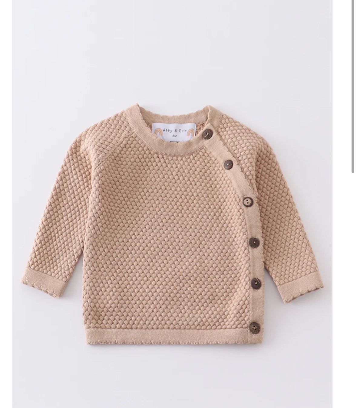 Baby Khaki Button Sweater