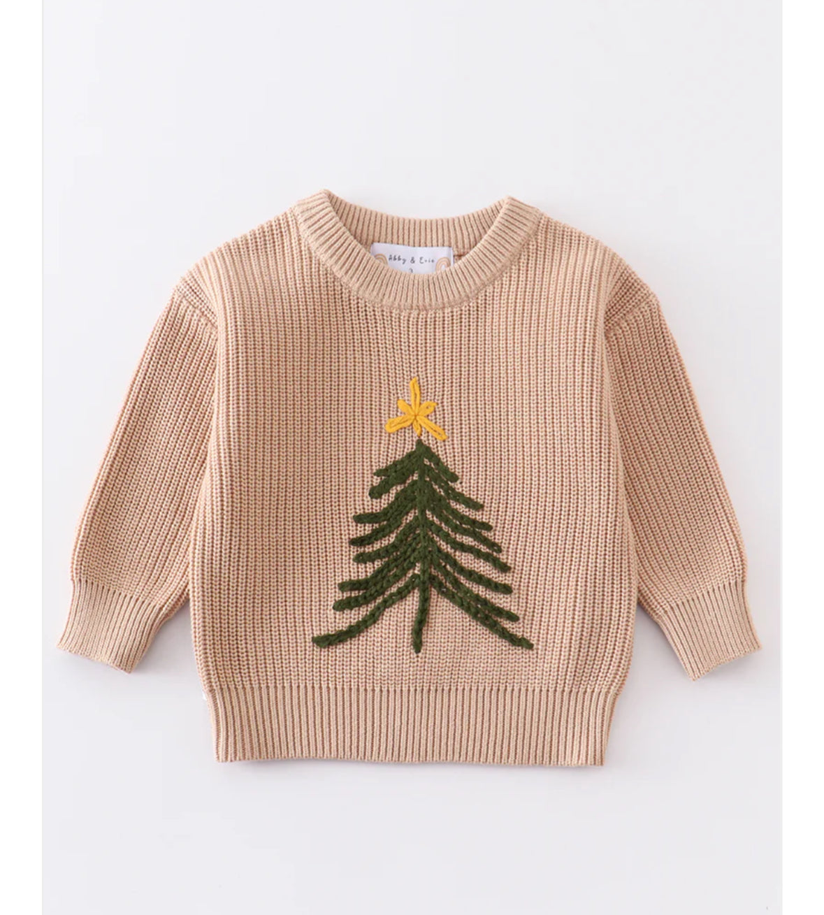 Christmas Tree Hand Embroidered Sweater