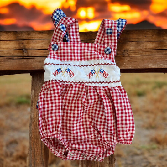 Star Spangled Ruffle Romper