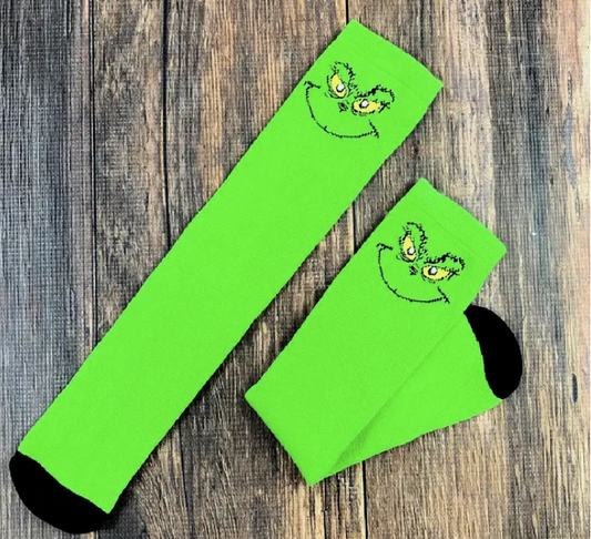 Grinchy Knee High Socks