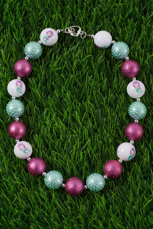 MERMAID BUBBLEGUM BEAD NECKLACE