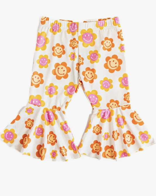 Far Out Floral Pleated Bell Bottoms